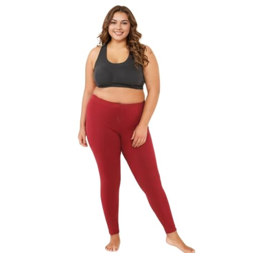 Image of Adira | Plus Size Leggings for Women | Plus Size Leggings for Women | High Waist | Ankle Length | Soft Cotton & Elastane Blend | Non-See-Through | Gusset Crotch Prevents Ripping