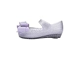 Melissa Mini Ultragirl Sweet IX Mary Jane Flats for Babies & Toddlers - Comfortable & Cute Peep Toe Jelly Flat Shoes with Clear Sparkly Upper, Clear Glitter/Lilac, 5