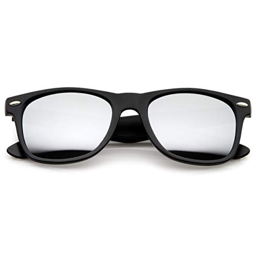 Image of zeroUV - Classic Colored Mirror Lens Square Horn Rimmed Sunglasses for Men Women