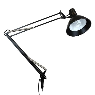 Luxo LS1ABK LS 23W CFL Task Light, 45 Powder-Coated Arm with External Springs, Edge Clamp, Black