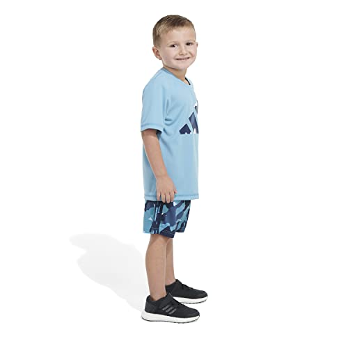 Image of adidas baby-boys Poly Tee Aop 3s Short Set(infant)