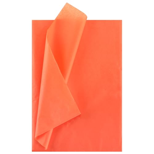 Kesote Geschenkpapier 60 Seidenpapier Verpackungsmaterial 70 x 50 cm Orange Transparentpapier Bastelpapier Packpapier Basteln Papier Hochzeit Geschenk Deko Weihnachten Origami Papier Halloween