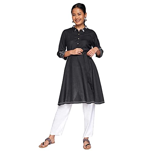 Image of global desi Women's Polyester Solid Regular Shirt