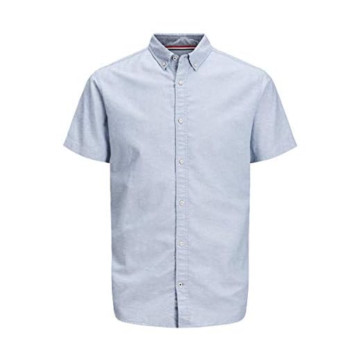 JACK & JONES Kortärmad skjorta för män Button-Down, Infinity, L