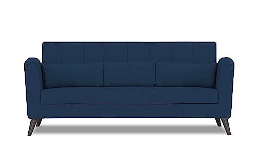 Image of Adorn India Daniel 3 Seater Sofa (Blue) (3 Year Warranty)