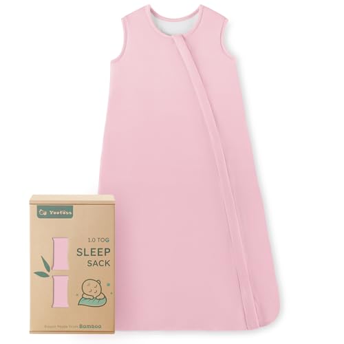 Image of Yoofoss Rayon Made from Bamboo Baby Sleep Sack 0-6 Months 1.0 Tog Baby Wearable Blanket, Super Soft Infant Toddler Sleeping Sack 2-Way Zipper