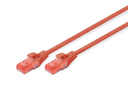 Digitus CAT 6 U-UTP Patch Cable, 2m, Network LAN DSL Ethernet Cable, LSZH, Copper, AWG 26/7, red