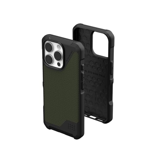 Image of Urban Armor Gear UAG Metropolis LT Magnetic Compatible, Feather-Light Protective Case /Cover Designed for iPhone 16 Pro (6.3-Inch) (2024) (Military Drop Tested) - Kevlar Olive