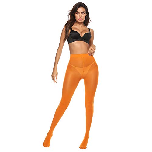 Image of MANZI Tights for Women Solid Color Pantyhose Colored Semi Opaque Footed Tights Soft Stretch High Waist Stockings 70 Denier