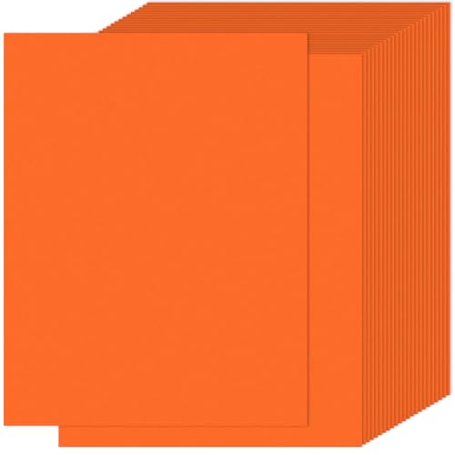 Orange Cardstock Paper 8.5 x 11 100 Sheets 180gsm/65 lb Orange Printer Cover Card Stock Construction Paper for Card Making Printing Craft Drawing Scrapbooking Cutting School Supplies