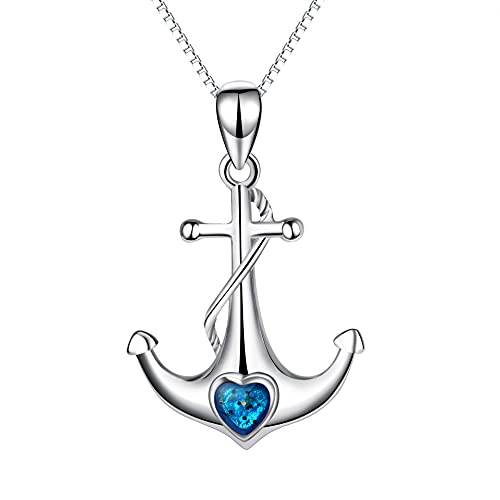 Collier pendentif anchor fine chaîne finitions soignées femme