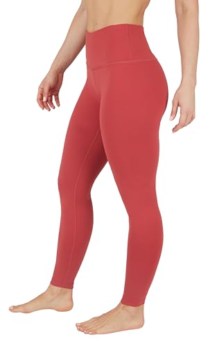 90 Degree By Reflex High Waist Power Flex Tummy Control Leggings - Terra Rouge - Large
