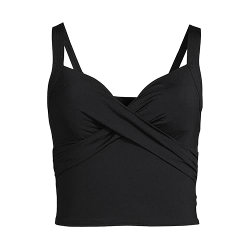 Lands' End Women's Plus Size DD-Cup V-Neck Wrap Midkini Top3