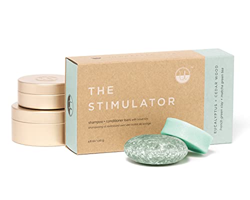 Unwrapped Life The Stimulator Shampoo & Conditioner Bars (Travel Set): thickening | oily + fine hair