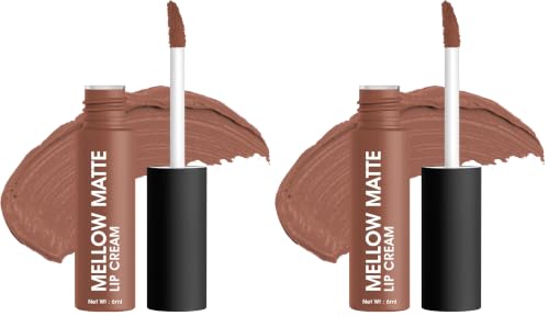 Image of Colors Queen Mellow Matte Lip Cream, Long Wear Liquid Matte Lipstick, Velvety Soft Finish, Weightless Formula, Long Lasting Lipstick for Women (11 - Brown Espresso) (Pack of 2)