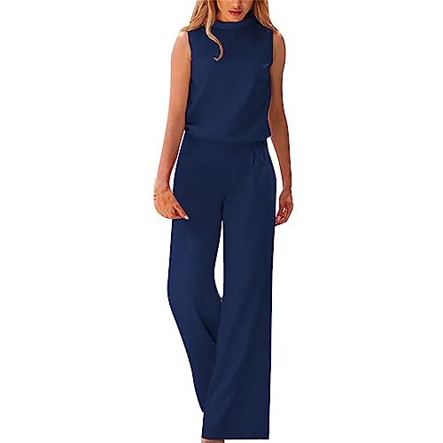 Jumpsuit Damen Elegant Sommer Hosenanzug,Jumpsuit Für Kurvige Frauen,Jumpsuit Damen Gr 48,Hemdblusenkleid Blau,Arbeitshosen Für Frauen,Jumpsuit Mit Haremshose,Eleganten Jumpsuit