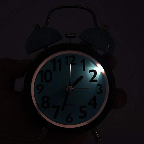 Boquite Alarm Clock, Mechanical Alarm Clock, Double Bell Ultra Silent Mechanical Alarm Clock Quartz Movement Desk Table Night Watch #TOP6