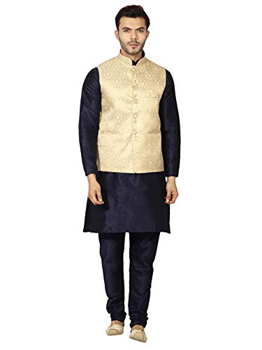 Image of UnM Men Silk Blend Classic Kurta Set