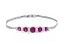 Produktbild Byjoy Damen-Armband 925 Sterling-Silber Rundschliff Rot Synthetischer Rubin