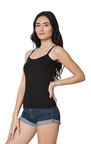 Image of Good Connection Women's Spaghetti Straps Plain Cotton Camisole Slip Seamless Tank Top