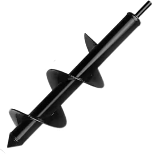 Rutexc黒のポールバーンズスパイラル釘、穴掘り機、電動ドリル、アースオーガー、手動オーガー、土壌掘削機、インパクトドリル、ガーデニングアースオーガー、きれいな穴を掘る、杭打ちを容易にする、作業時間を短縮する、苗床を掘る、芝生ドリルビット