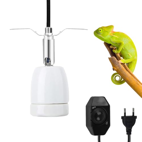 UQTUKO Lampe Chauffante Tortue, E27 Lampe Chauffante Terrarium en céramique avec interrupteur 360° pivotant lampe tortue terrestre Chauffage de Reptile pour...