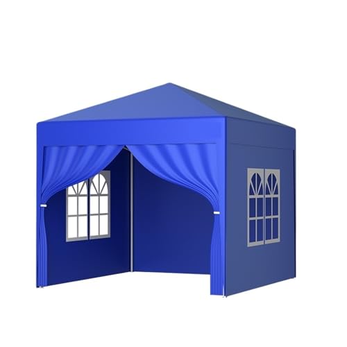 Tente de pavillon imperméable pop-up 2,5 x 2,5 m – Tonnelle d'extérieur pour jardin, camping et abri solaire (bleu) – Facile à installer