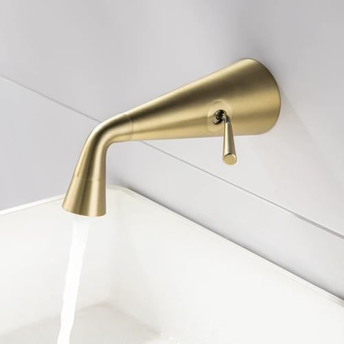 Mitigeur de lavabo mural en laiton avec contrôle eau chaude et froide mono-poignée
