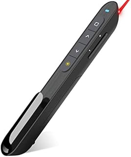 DinoFire Wireless Presenter, Hyperlink Volume Control Presentation Clicker RF 2.4GHz USB PowerPoint Clicker Presentation Remote Control Pointer Slide Advancer (Black)