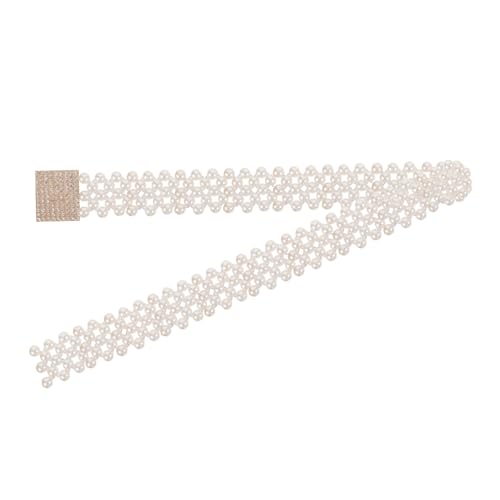 FRCOLOR Women’s Pearl Waist Belt Dress Adjustable Buckle – Chic Decorative Waistband for Formal and Casual Wear – Random Style Selection