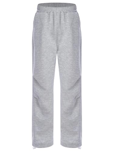 Linjinx Kids Boys Girls Sweatpants Elastic Waist Casual Sports Athletic Jogger Pants Wide Leg Trousers with Pockets