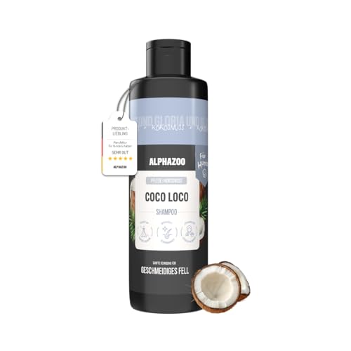 alphazoo Coco Loco Shampoo für Hunde 250 ml – Mildes Hundeshampoo mit Kokosnussfruchtextrakt. Sanfte Reinigung & glänzende Pflege für Fell & Haut. Frei von Parabenen und Silikonen.