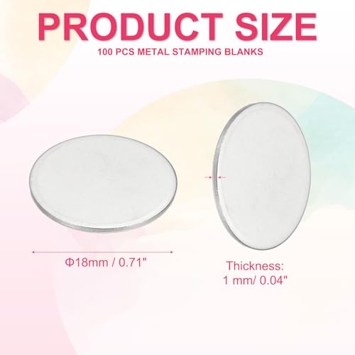 Flans de métal estampé 18mm en acier inoxydable 304 pour gravure laser PATIKIL - 2