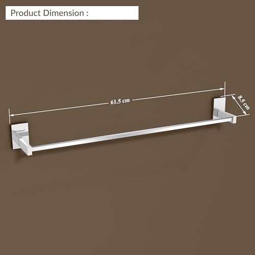 Image of Plantex (Primax) 304 Grade Stainless Steel Towel Holder for Bathroom /Towel Hanger for Kitchen /Single Towel Rod /Bathroom Accessories - iris (24-inch) Chrome