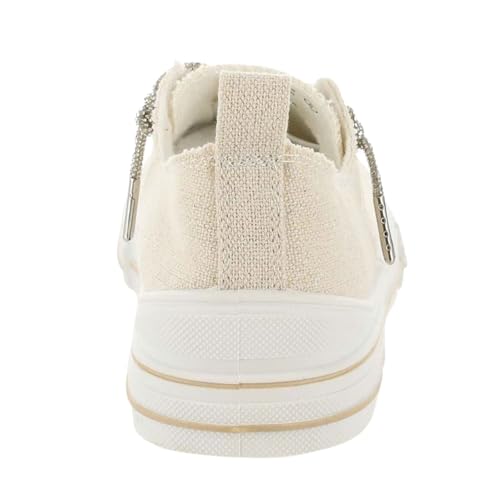 Very G Womens Aman Sparkle Lace Up Canvas Sneaker, Natural4
