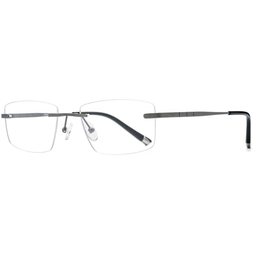 Image of FONEX Pure Titanium Glasses Frame Men Square Magnet Clip On Eyeglasses with Polarized Lens