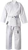 Aasta Karate Gi Anzug Uniform Kampfsport Kit mit weißem Gürtel Polyester-Baumwoll-Mischgewebe, geringes Gewicht, Judo Taekwondo Karateanzüge für Herren (weiß, 7/200)