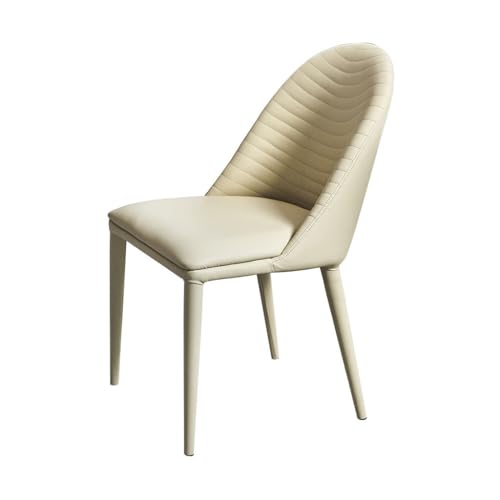 GELASIGE Silla de Oficina Silla de Hospitalidad con Patas de Metal, Silla de Comedor campestre, Respaldo tapizado, sillón de salón Beige Sillas de Escritorio para Oficina en Casa