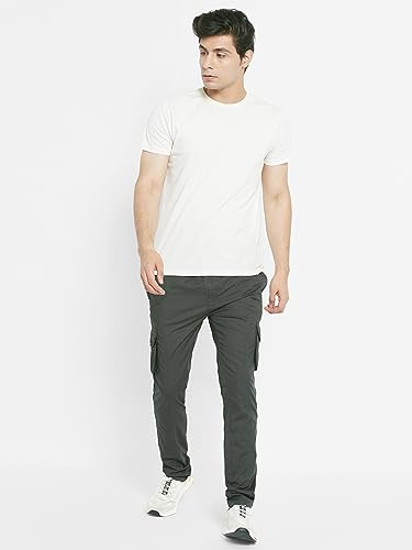 Image of SAPPER Regular Fit Cotton Cargo Pants for Men| Utility Pockets with Zippers| Elasticated Waistband with Belt Loops & Internal Drawcords| Also Available in Plus Sizes | L to 5XL