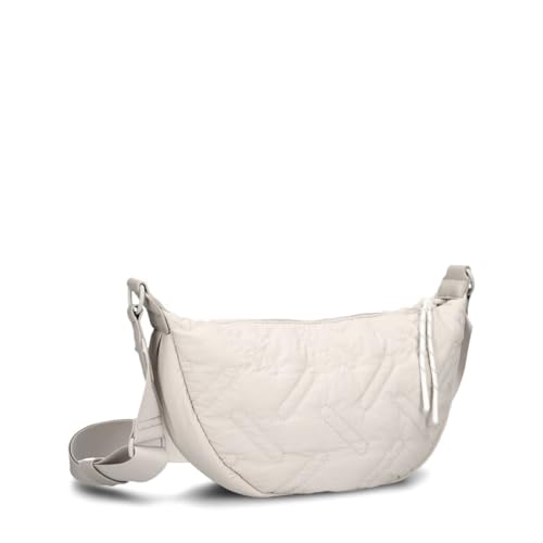 Zwei Damen Puffer Tasche Cleo CL50 gesteppte moonbag 2 Liter wasserabweisende quilted Puffy Bag Halbmond-Form, recyceltes Nylon, Stepptasche tragbar als Umhängetasche oder crossbody (sand)