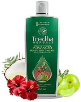 Tredha Advanced Herbal Hair Care Oil 100ml | Hair Growth & Anti Hair Fall Oil for Men & Women | Anti-Dandruff Formula for Dry & Frizzy Hair | Helps Delay Premature Greying