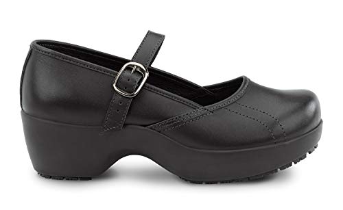 Sr Max Vienna Women's Black Mary Jane Clog Style Slip Resistant Soft Toe Work Shoe (8.5 M) #TOP2