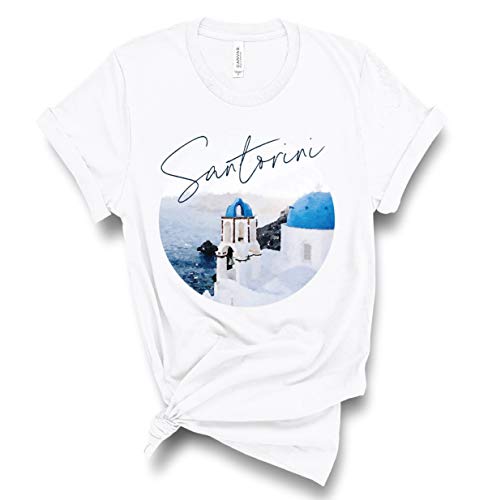 Toll2452 Santorini Grecia T Shirt, Santorini Tee