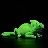 BABY FRANKIEZHOU Lifelike Veiled Chameleon Soft Stuffed Animal Plush Toys Realistic Wild Reptile Green Chameleon Plush Toys Birthday 15' Long…