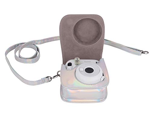 Phetium Instant Camera Case Compatible With Instax Mini 11,Pu Leather Bag With Pocket And Adjustable Shoulder Strap (Magic Silver) #TOP5