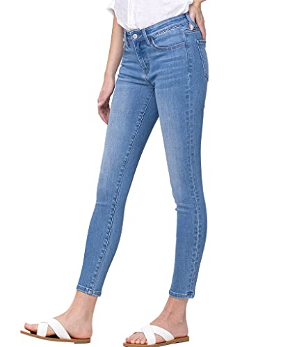 VERVET by Flying Monkey Blue Fading Whiskering Wash Skinny Denim Jeans Mid-Rise2