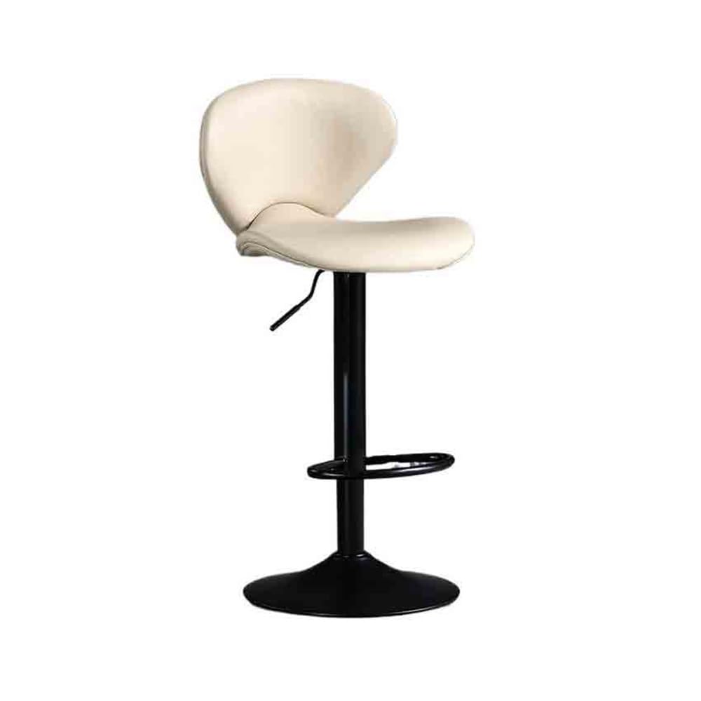 Tabouret de bar blanc réglable 60-80 cm avec dossier confortable