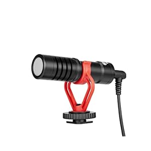 BOYA BY-MM1 Camera Microphone with Shock Mount/Windshield Universal Shotgun Microphone for Cameras & Camcorders,iPhone, Android Smartphones