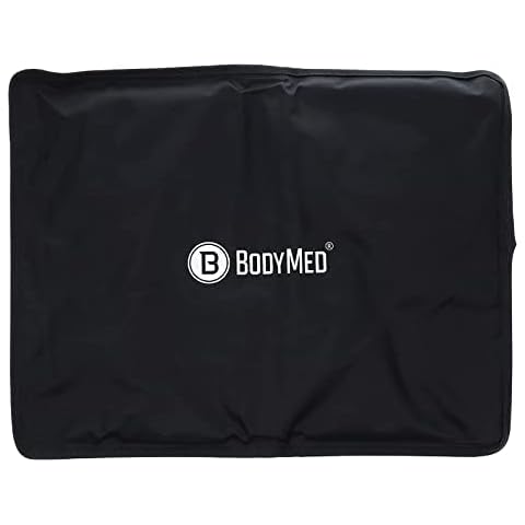 BodyMed Gel Cold Packs, Black, Standard, 14 in. x 11 in. – Reusable Cold Therapy Ice Pack – Professional Fitness Cold Compress for Back, Shoulder, Neck, & Knee Discomfort Cover
