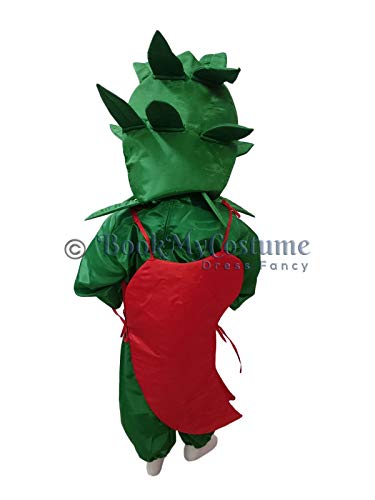 Image of BookMyCostume Red Chilli Lal Mirch Vegetable Kids Fancy Dress Costume 6-7 years
